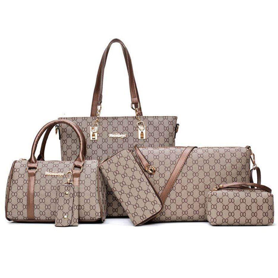 Hot Sellers 6 pieces/set Fashion Composit Bag Large Capacity Handbag Shoulder Bag Wallet